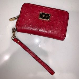 Red Michael Kors Wristlet